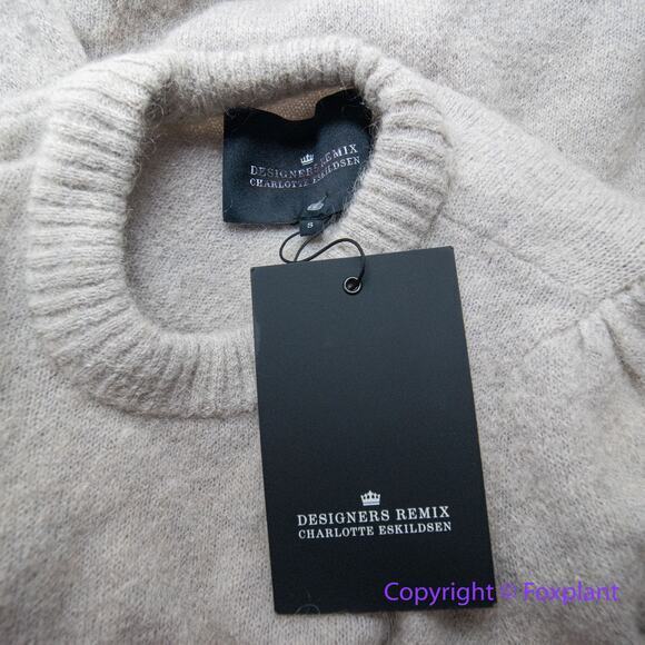 New! DESIGNER REMIX CHARLOTTE ESKILDSEN tyler Short Sleeve Wool Blend Sweater - Picture 8 of 10